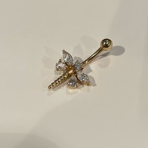 Dragonfly Belly Ring 14k Gold